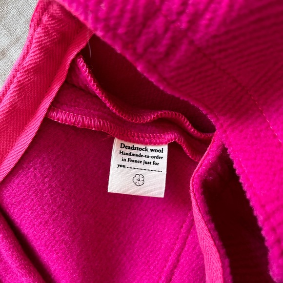 Maison Cleo handmade hot pink wool miniskirt with slit, never worn FR 36/Small - Picture 10 of 10